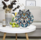 Preview: Diamond Painting Leuchtende Uhr Wolf